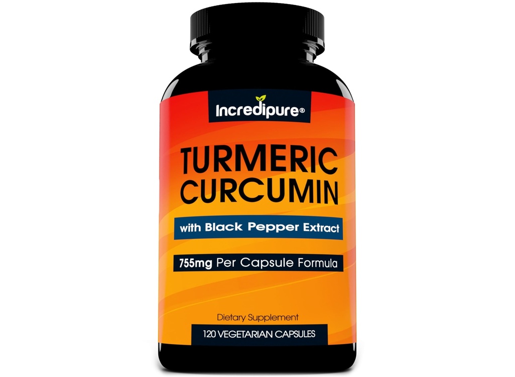 Turmeric Curcumin Supplement w/ BioPerine - 755 mg Per Capsule, 120 Veggie Caps Tarafından Curcumin Incredipure