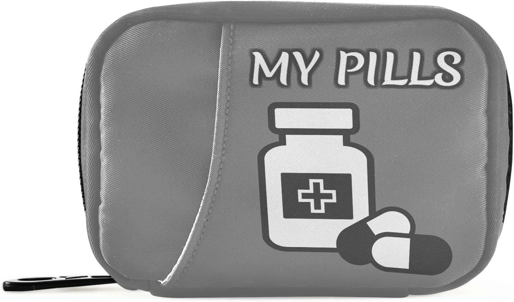 Pill Organizer Tıp Şişe Pill Box 7 Gün Pill Case Bag Travel Pill Organizet Bag with Surface Portable Weekly Case Compact Boyut for Vitamin Supplement Sahibi