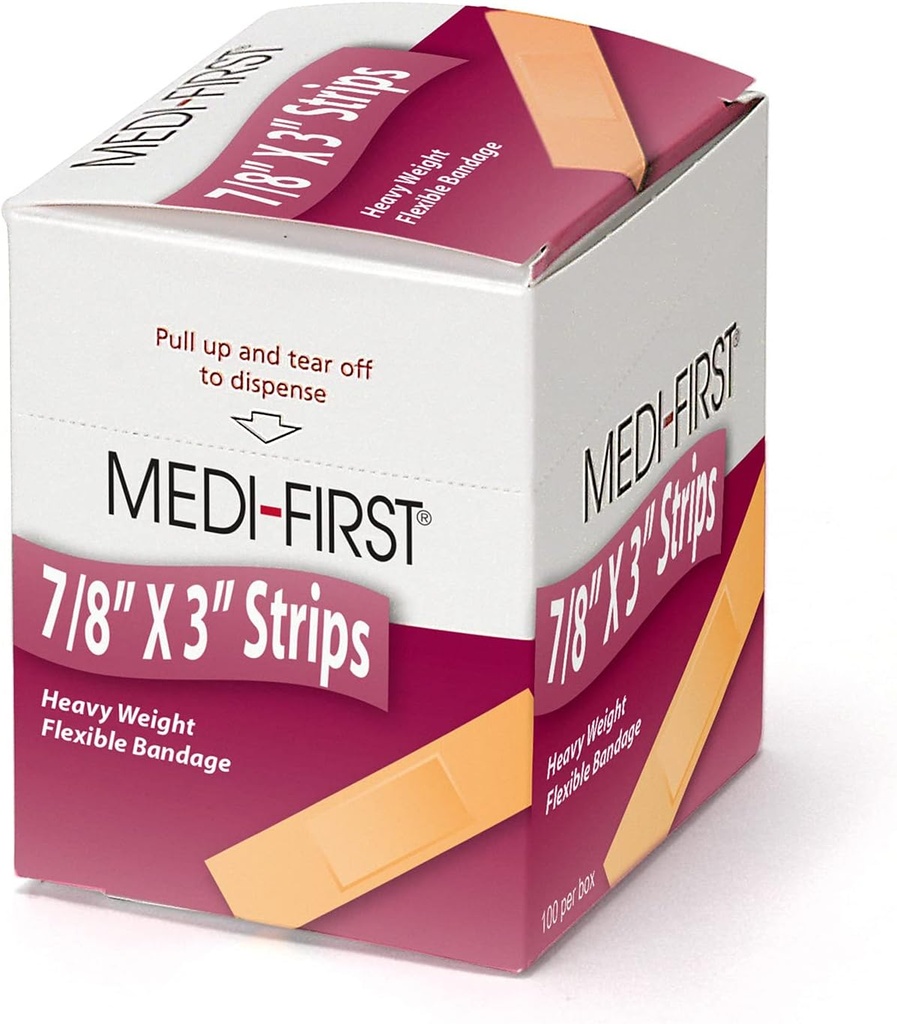 Medique Products 61433 Ekstra Heavy Kilo Latex Free Flex Woven Strip Bandages, 7/8-Inch Tarafından 3-Inch, 100 Per Box