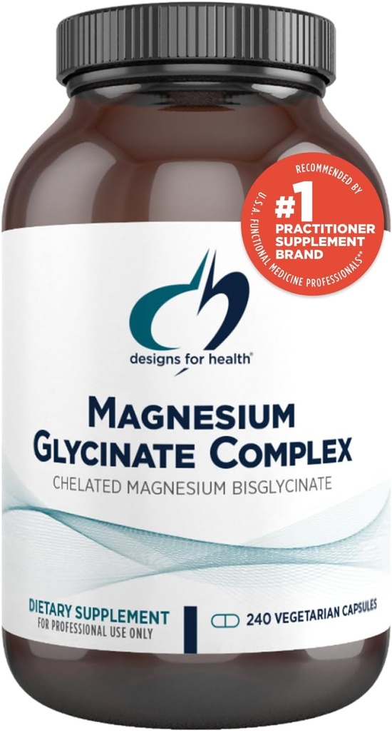 Sağlık Magnezyum Glycinate Kompleksi için tasarımlar - Chelated Magnezyum Bisglycinate + Calming & Sleep, Heart Health, Immune Support & Bone Strength - Vegan (240 Capsules)