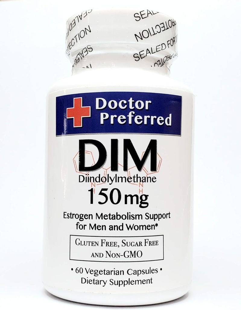 DIM (Diindolylmethane) 150mg Hormone Support, Vegetarian Capsules