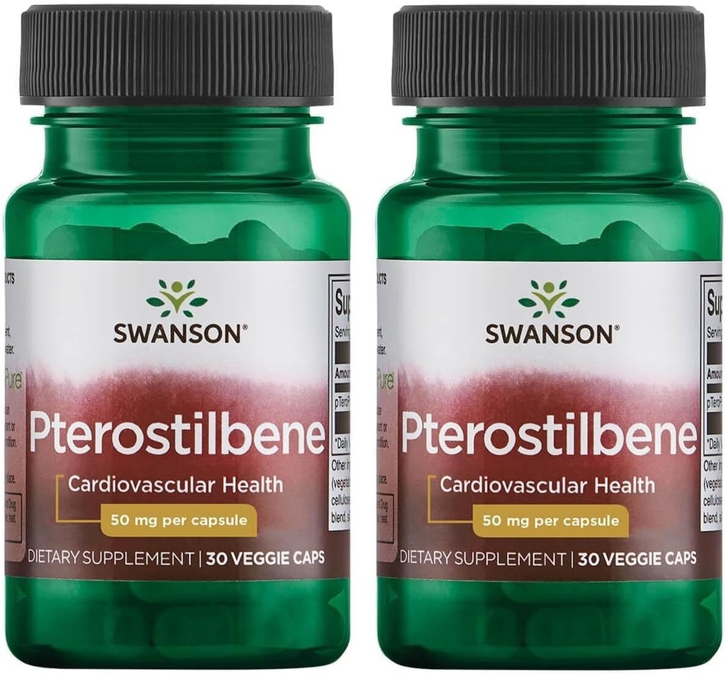 Swanson Pterostilbene 50 mg 30 Veg Caps (2 Συσκευασία)