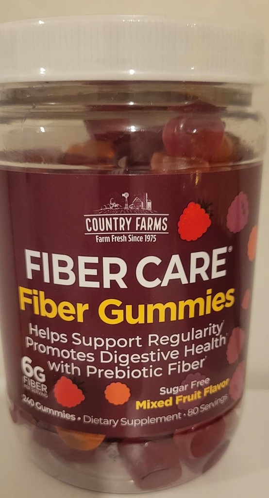 COUNTR Farm Fiber Gummies Sugar Free G6 Fiber PER Karma Meyve Flavor 240 CT