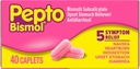 Pepto Bismol Caplets for Nausea, Heartburn, Indigestion, Upset Stomach ve Diarrhea, 5 Symptom Fast Relief in a Form, 40 ct