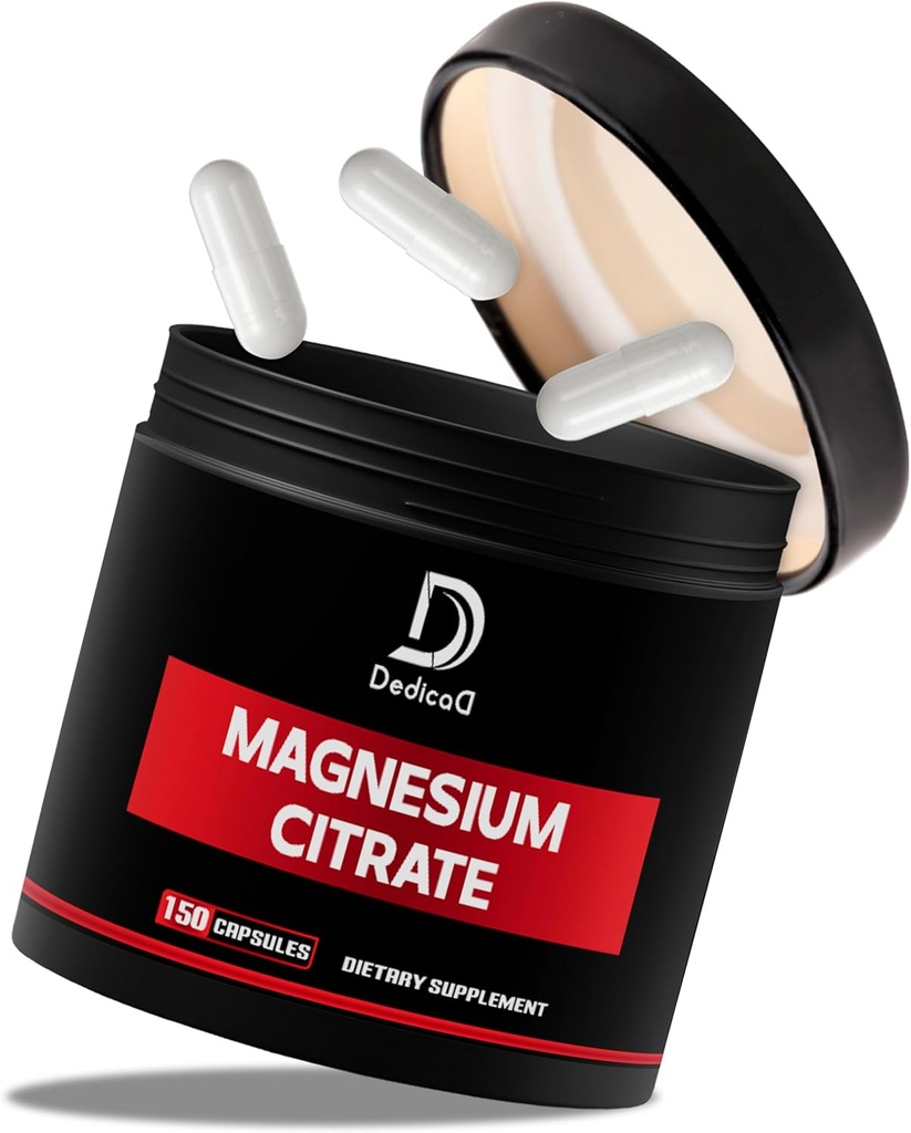 500 mg Capsules (Citrato de Magnesio) - Pure Magnezyum Supplement to Support Digestive System, Kas Mass & Energy Production - 5Month Supply