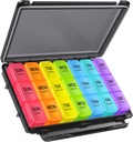 ZIKEE Weekly Pill Organizer 3 Times a Day with Moisture-Resistant Design, Pill Box 7 Day with Light-Proof & Privacy Protection for Travel, Large Weekly Pill Case for Drugs, Vitamins, Fish Oils