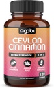 Ceylon Cinnamon Capsules - Ginger Root ve Turmeric Curcumin Supplement ile birlikte - 120 Vegan Capsules