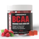 BCAA Gummies, Energy Chews with Electrolytes Branched Chain replicas, Build Lean Muscle and Boost Endurance, 60 Gummies, Berry Flavored