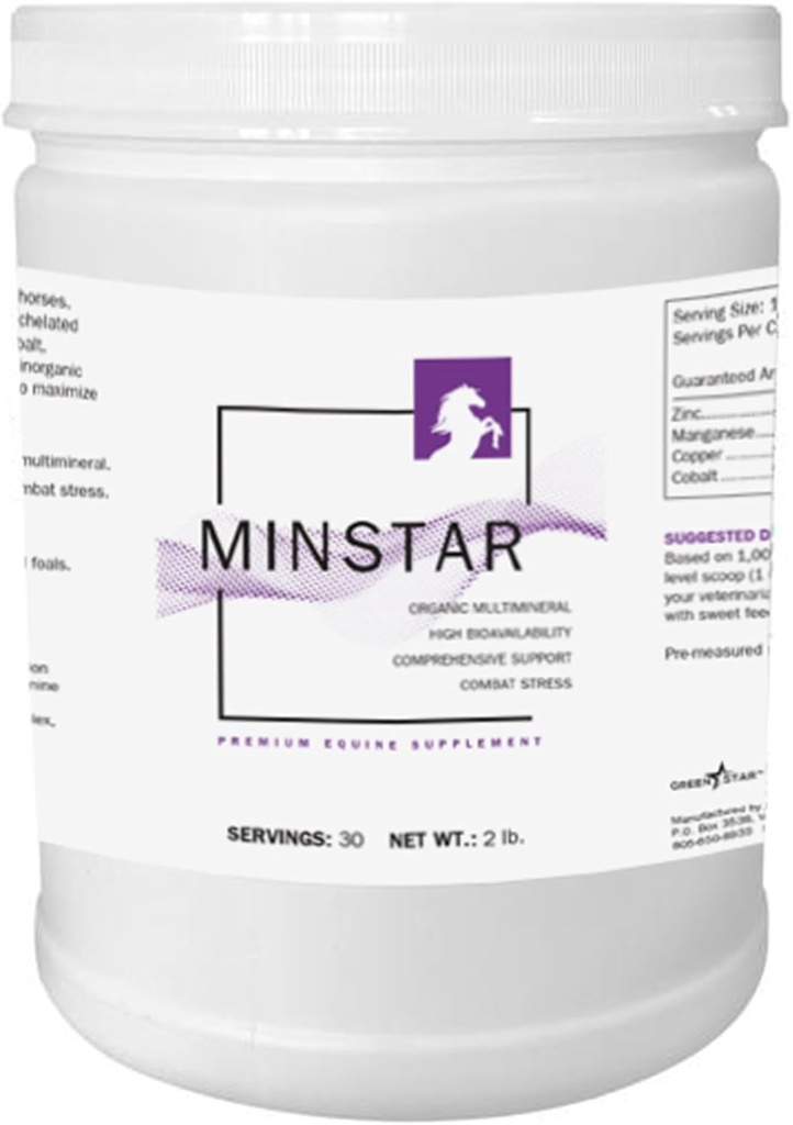 Πράσινο αστέρι, MinStar, συμπλήρωμα ιπποειδών σκόνης, πρόσθετη ύλη ζωοτροφών, 2 Lbs