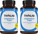 Twinlab Καπάκια Μαγνησίου - Υψηλή Απορρόφηση Συμπλήρωμα Μαγνησίου για ανάγλυφο των ποδιών - Κάψουλες Μαγνησίου για ανακούφιση από το στρες, 420 mg, 100 Count, 2 Pack