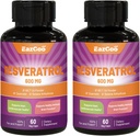 Resveratrol 600 mg, Trans-Resveratrol συμπλήρωμα, Αντιοξειδωτική υποστήριξη γήρανσης υγείας - 120 κάψουλες