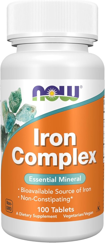 Şimdi Gıdalar Tamamlar, Iron Complex, Non-Constipating*, Essential Mineral, 100 Tablet