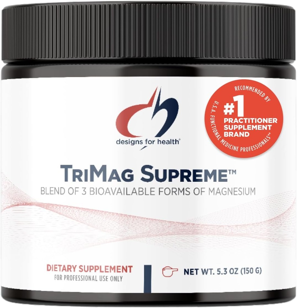 Σχέδια για την Υγεία TriMag Supreme Powder - 300mg Τριπλό ποτό μαγνησίου - Μπορεί να υποστηρίξει την υγεία της καρδιάς & την ενέργεια - Ορός μαγνησίου, Γλυκεροφωσφορικό + Διγλυκινικό Χηλικό (30 μερίδες / 150g)
