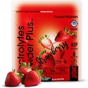 TozVitamin Electrolytes Toz Plus Keto, Strawberry (50 hizmet) 0 Sugar, No Maltodextrin,1000 mg Pyum,120 mguba,120 mg Magnezyum,Organic Vitamin C,Zero Calories, Enerji Hydration Toz