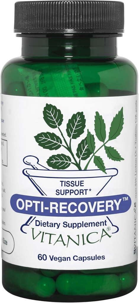 Vitanica Opti-Recovery, Pre & Post Surgery Support, Yara Bakımı, BBL, Tummy Tuck, C Bölüm & Postpartum Vitamin Essentials Healing Support, Scar, Omuz, Hysterektomi, Meme & Lipo, Vegan, 60 Caps