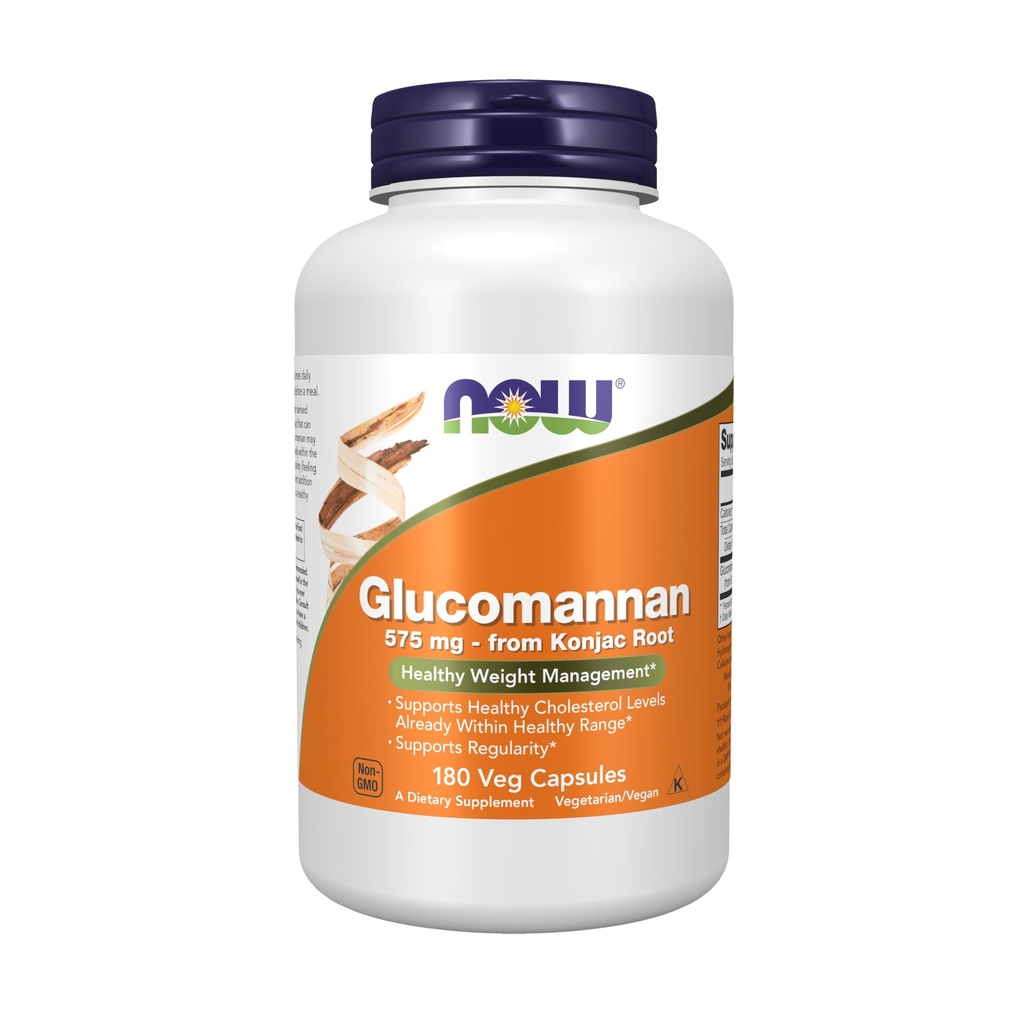 Şimdi Gıdalar Tamamlar, Glucomannan (Amorphophallus konjac) 575 mg, Destekler Düzenlilik*, Sağlıklı Kilo Yönetimi*, 180 Veg Capsules