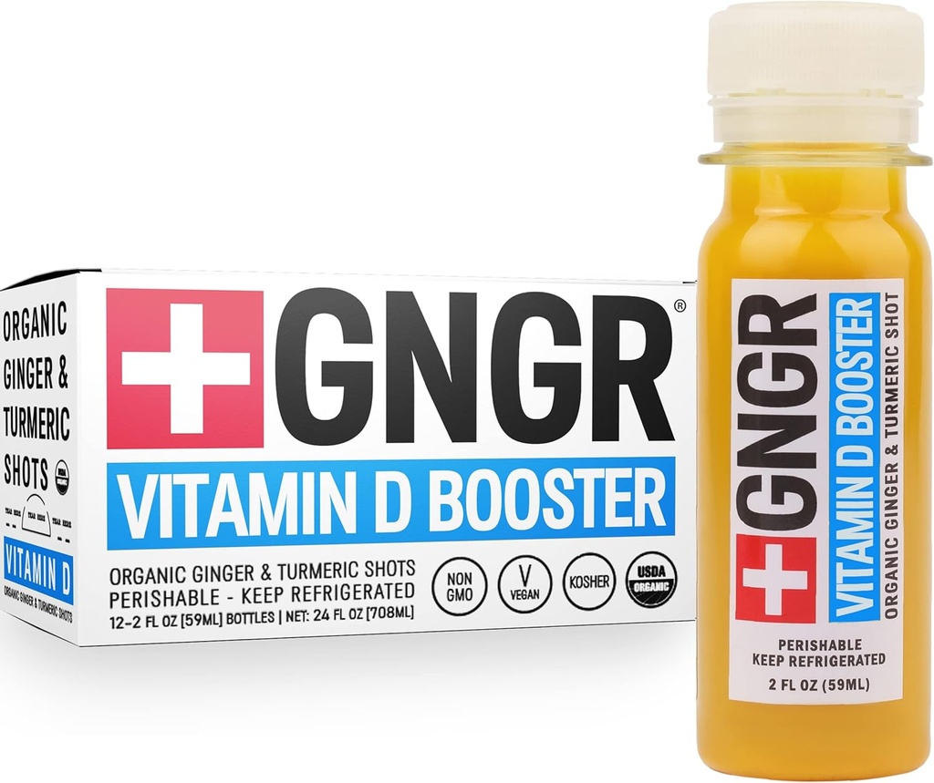 +GNGR Vitamin D Branson – Tropikal Immunity ATM Edition Cold-Pressed Ginger with Pineapple, Passion Fruit, Orange, Turmeric & D3. Mood, Immunity & Energy.