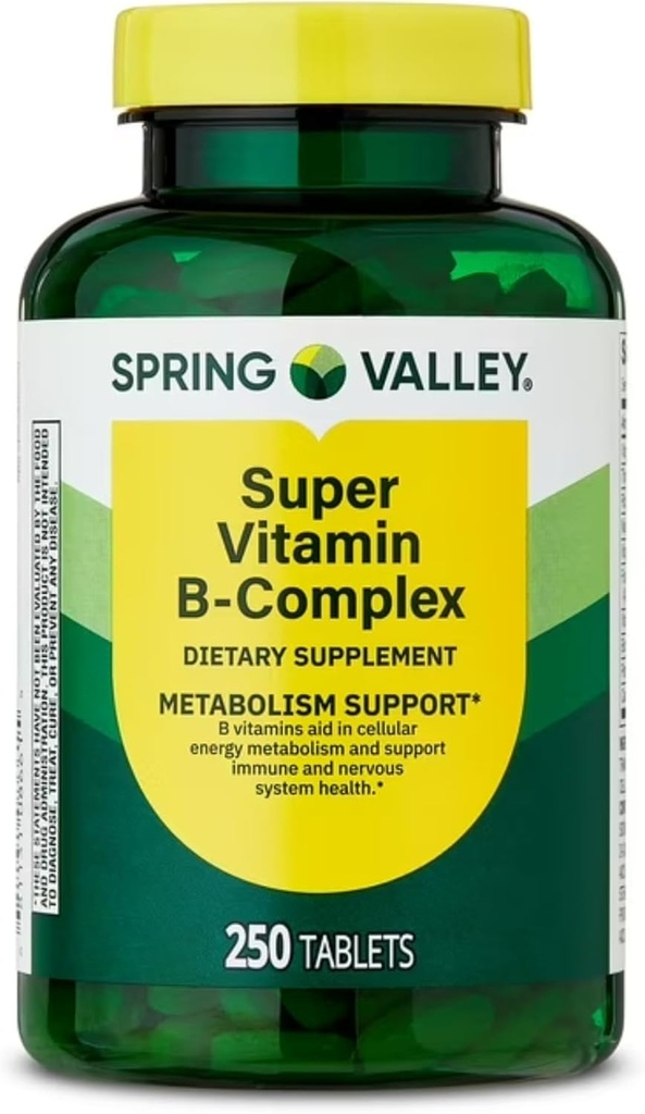 Spring Valley Super Vitamin B-Complex Tabletler Diyetsel Tamam (250 Tablet) - Yeni Bak
