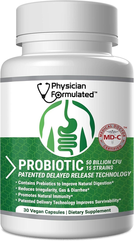 Probiotics for Women & Men - 50 Δισεκατομμύρια 15 Strains Slow Release DR Κάψουλες & Πρεβιοτικά για να βελτιώσει την Digestive Υγεία, ανοσοποιητική υποστήριξη συμπλήρωμα πλήρους προσφοράς μήνα