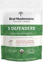 Real Mushrooms 5 Defenders Mushroom Complex - Λειτουργικό Mushrooms Extract από Chaga, Shiitake, Maitake, Reishi, Turkey Tail Mushroom Blend για την υποστήριξη της ευεξίας με Beta Glucans - 45 εξυπηρετεί