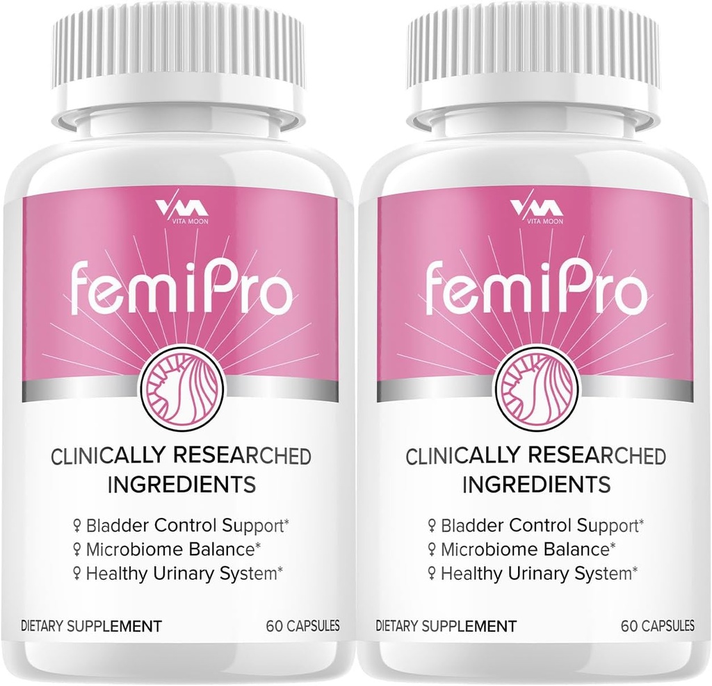 (2 Pack) Femi Pro Probiotics - FemiPro Advanced Formula Bladder Control Support, Microbiome Balance, Healthy Urinary System, 120 κάψουλες