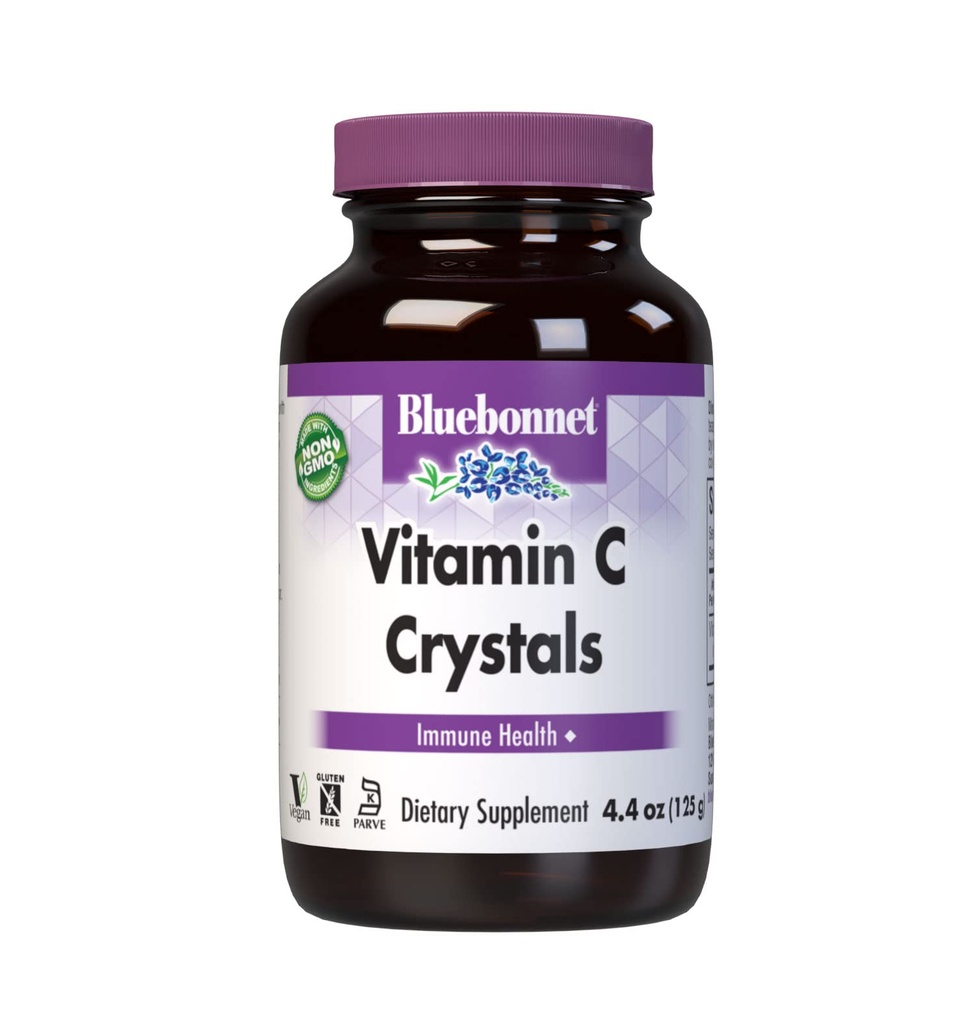 Bluebonnet Beslenme Vitamin C Kristalleri, Immune Health için, Antioksi Koruma için Soy Free, Gluten Free, Non-GMO, Kosher, Süt Free, Vegan, Toz, 4.4 oz ( g125)