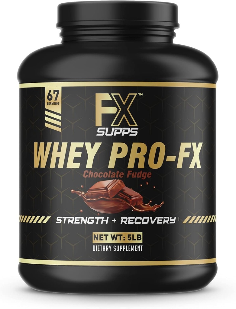 FXSUPPS Whey Pro-FX Protein Powder (Chocolate) Ιδανικό συμπλήρωμα αποκατάστασης μετά την προπόνηση με φυσικά Occurring BCAA για άνδρες και γυναίκες, υποστηρίζει την αποκατάσταση και τη δύναμη των μυών, 5,0 λίρα