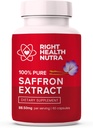 Doğru Sağlık Nutra Saffron Supplements - 100% Saf Saffron Ekstraksiyon - ABD'de Yapılacak - Destekler Mood | Focus | Digestion | Eye Health for Men and Women - 60 Capsules
