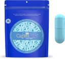Capsuline χρωματισμένο μέγεθος 00 Κενές κάψουλες Vegan - 1000 κόμης - Κενές κάψουλες Veggie Χάπια - DIY κάψουλες λαχανικών πλήρωσης - Κενά καπάκια - Kosher και Halal Certified - Μη GMO Certified (Aqua Blue)