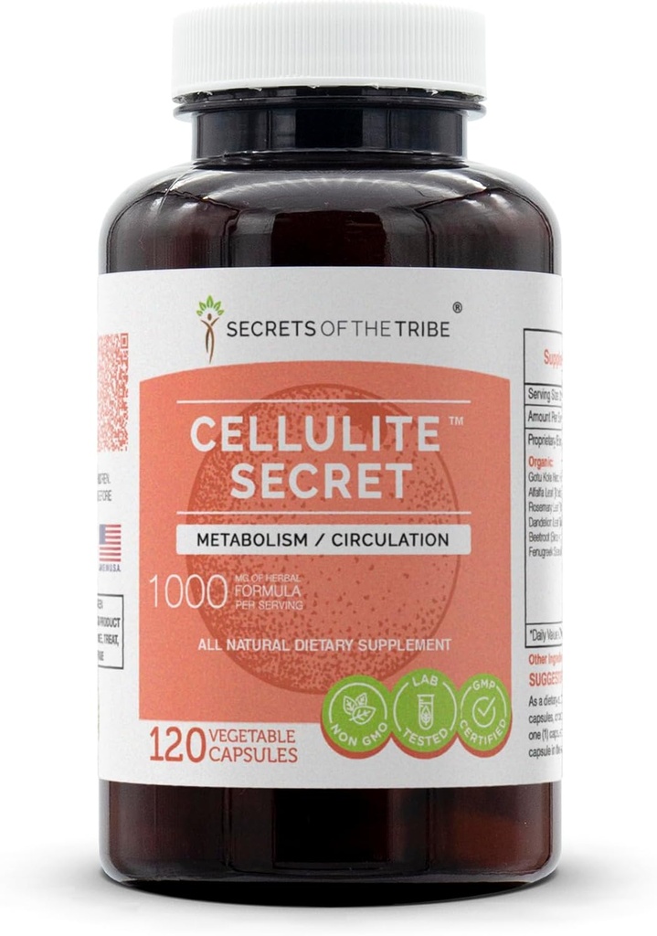 Hücresel Gizli 120 Capsules, 1000 mg, Gotu Kola, Alfalfa, Rosemary, Dandelion, Beet Root, Fenugreek Metabolism/Circulation (120 Capsules)