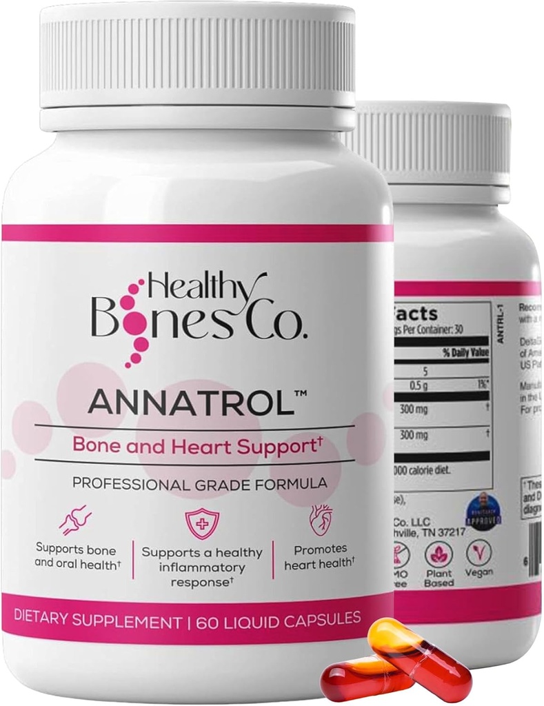 Annatrol Bone & Heart Health Support, Premium Annatto Tocotrienols & Geranylgeraniol (GG) Vitamin E Kompleksi, Sağlıklı Kolesterol, Kan Şeker Dengesi, Anti-Inflammatory & Liver Function