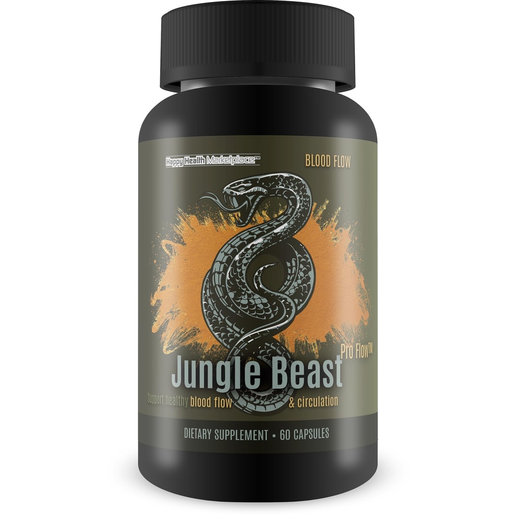 Jungle Beast Pro Flow - En İyi Kan Akışı Orman Hayvanları Sağlıklı Beslenme Desteği - Gelişmiş Nutrient Teslimatı - Kan Circulation Supplements Bloodflow