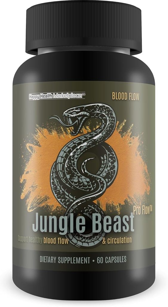 Jungle Beast Pro Flow - En İyi Kan Akışı Orman Hayvanları Sağlıklı Beslenme Desteği - Gelişmiş Nutrient Teslimatı - Kan Circulation Supplements Bloodflow
