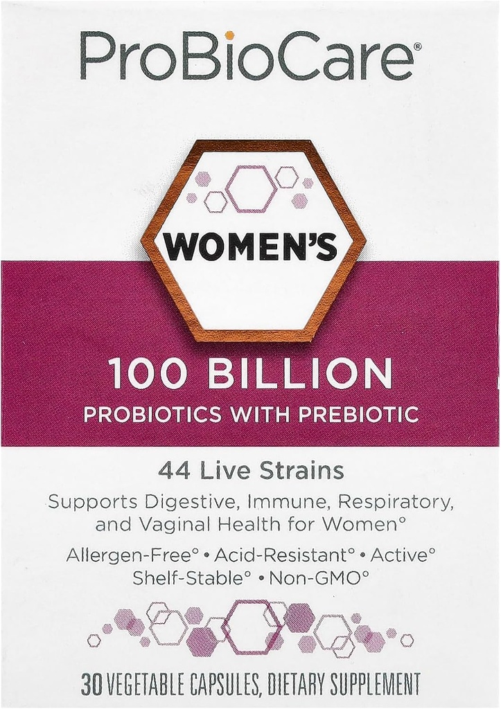 ProBioCareProbiyotik for Women 100 Milyar CFUs, Supports Digestive, Immune & Gut Health, Sağlıklı Mikrobiyom Dengesini ve Nutrient Absiyon (30 Sebze Kapsülleri)