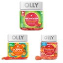 OLLY Μεταβολισμός Gummy Δαχτυλίδια, Apple Cider Ξίδι, Βιταμίνη Β12, Χρώμιο, Ενέργεια και Digestive Υγεία, Chewable συμπλήρωμα, Apple Γεύση - 30 Count and OLLY Γεια Happy Gummy Worms, Mood Balance Support, Vitamin D, Saffron, Adult Chewable συμπλήρωμα, Tropical Zing - 60 Count