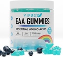 EAA Gummies 120 Gummies (Mavi Raspberry), Essential Amino Asitler - Tüm 9 Temel Aminoler (EAA) ve All Branched-Chain Reeses (BCAAs), Non-GMO, Gluten Free, Vegetarian Friendly, Gluten Free, Vegetarian Friendly