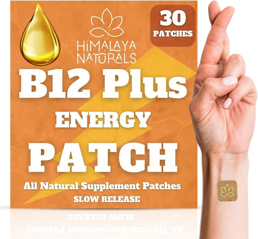 B12 Plus Ενεργειακά Patches - Methylcobalamin B12-30-Day Προμήθεια για την ενίσχυση της ενέργειας, ενισχυμένη Stamina & γρήγορη ανάκτηση - B12 για την καθημερινή ζωτικότητα