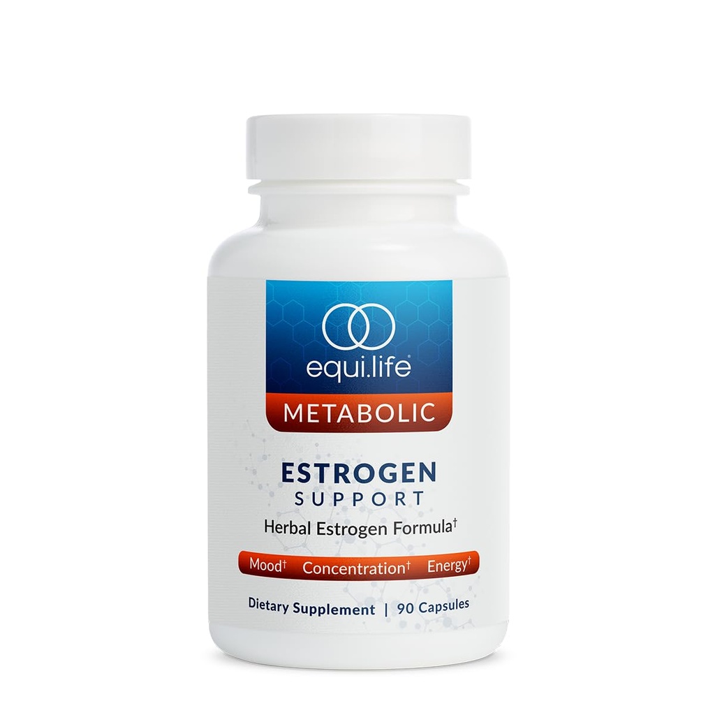 Equilife Estrogen Support, Herbal Mix Womens Supplement with Black Cohosh, Red Clover, and Gotu Kola for General Wellness, Plant Based Formula for Daily Support, Gluten Free, Non GMO, 90 Capsules