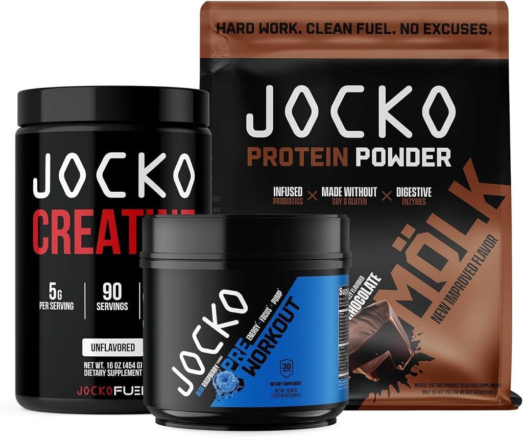 Jocko Yakıt 3 Pack Gym Sche - Tinatine, Chocolate MOLK, & Blue Raspberry Pre Workoutout