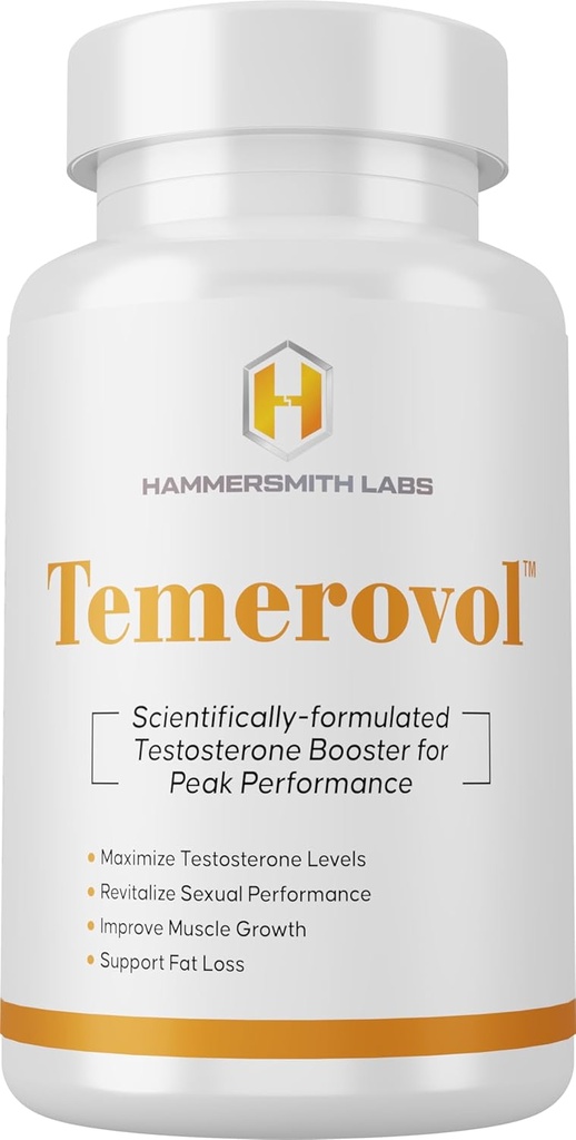 Temerovol - Erkek Tamam - Enerji, Güçlü ve Libido - Lean Muscle Builder, 60 Capsules - 1 Şişe