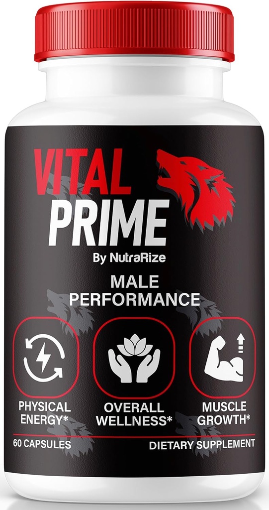Erkekler için Resmi Vital Prime Capsule, Destekler Güven ve Performans, Genel Sağlık ve Well-Being için Tüm Doğal Erkek Formula, VitalPrime Kompleksi (60 Capsules)