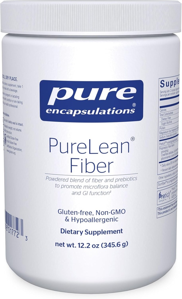 Pure Encapsulations PureLean Fiber | Powdered Blend of Soluble and Insoluble Fibers and Probiotics to Promote Microflora Balance and GI Function* | 12.2 Ounces*