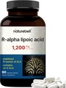 NatureBell R-Alpha Lipoic Acid, 1.200 mg, 90 Veggie Capsules | Pure Stabilized R-ALA Only | High Abors & Antioksi Support | No S-ALA | Non-GMO, Gluten-Free-Free