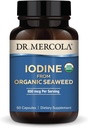 Dr. Mercola Iodine from Organic Seaweed, 650 mcg Per Service, 30 Hizmet (60 Capsules), Diyet Tamam, Tiroid ve Enerji Desteği, Non-GMO, USDA Organic Seaweed, 650 mcg Per Service, 30 Servisler (60 Capsules)