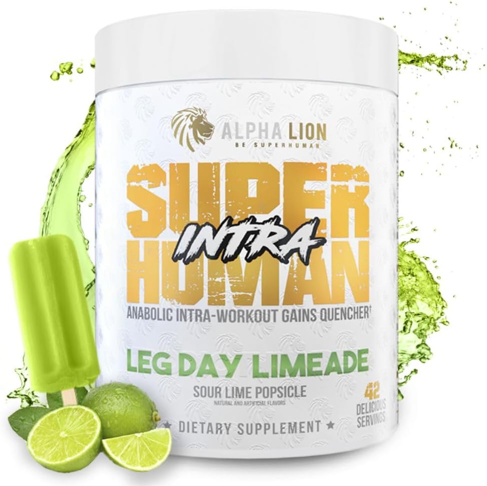 ALPHA LION Superhuman Intra Workout Powder for Men & Women, Amino Acids Drink, Muscle Recovery Supplement, BCAA Powder, Electrolytes & Hydration Mix (42 Servings, Lime Flavor)