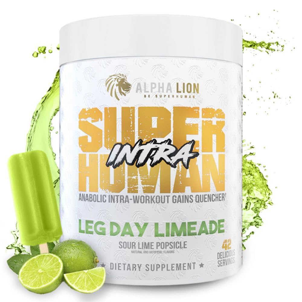 ALPHA LION Superhuman Intra Workout Toz for Men & Women, Reese Acids Drink, Muscle Recovery Supplement, BCAA Toz, Elektrolytes & Hydration Mix (42 Hizmetler, Lime Flavor)