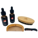 G.B.S All Natural Beard Grooming Set - Ahşap Ayıd Comb, Travel Beard Brush ve Mustache Comb - Any Hair Texture