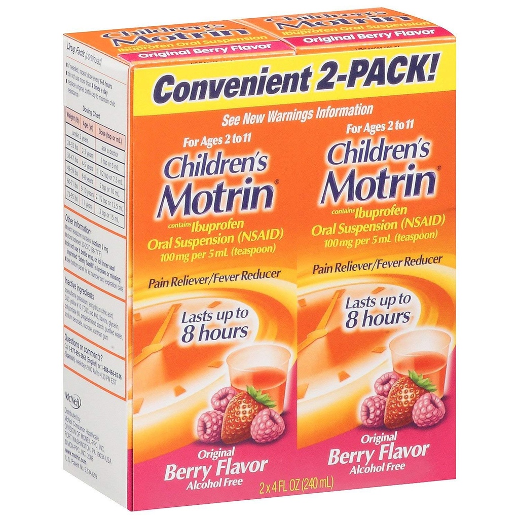 Motrin Child Berry Liq Boyut 4 Akışkanlar Ounce, 6 Paket