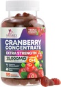 Cranberry Gummies 50:1 Cranberry Extract - Urinary Tract Support Made with5.000 mg, Helps Cleanse & Protection, Cran Berry Gummy Supplement + Vitamin C, Chewable Cran Pills for Women - 120 Gummies