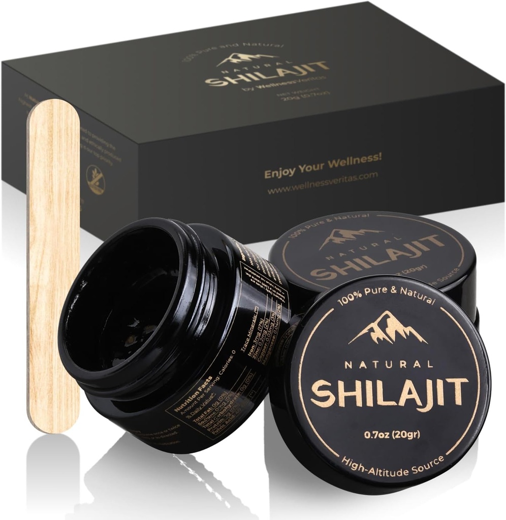 Shilajit Natural Himalaya Organik Giyim 20 Grams, Pure Shilajit Supplement Enriched Fulvic Acid & 85+ Trace Minerals, Plant Based Nutrients for Energy, Support Metabolism & Immune System